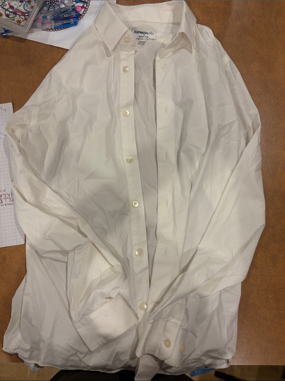 Express Men's White Dress Shirt - Button-Down Collar